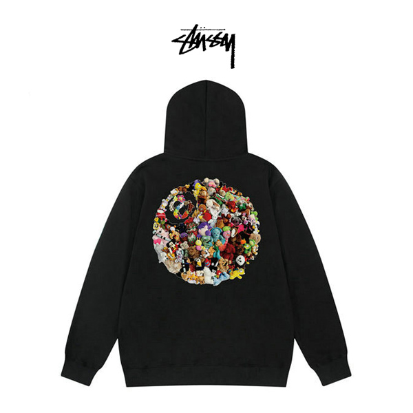 STUSSY玩偶8号球字母印花拉鏈衛衣外套